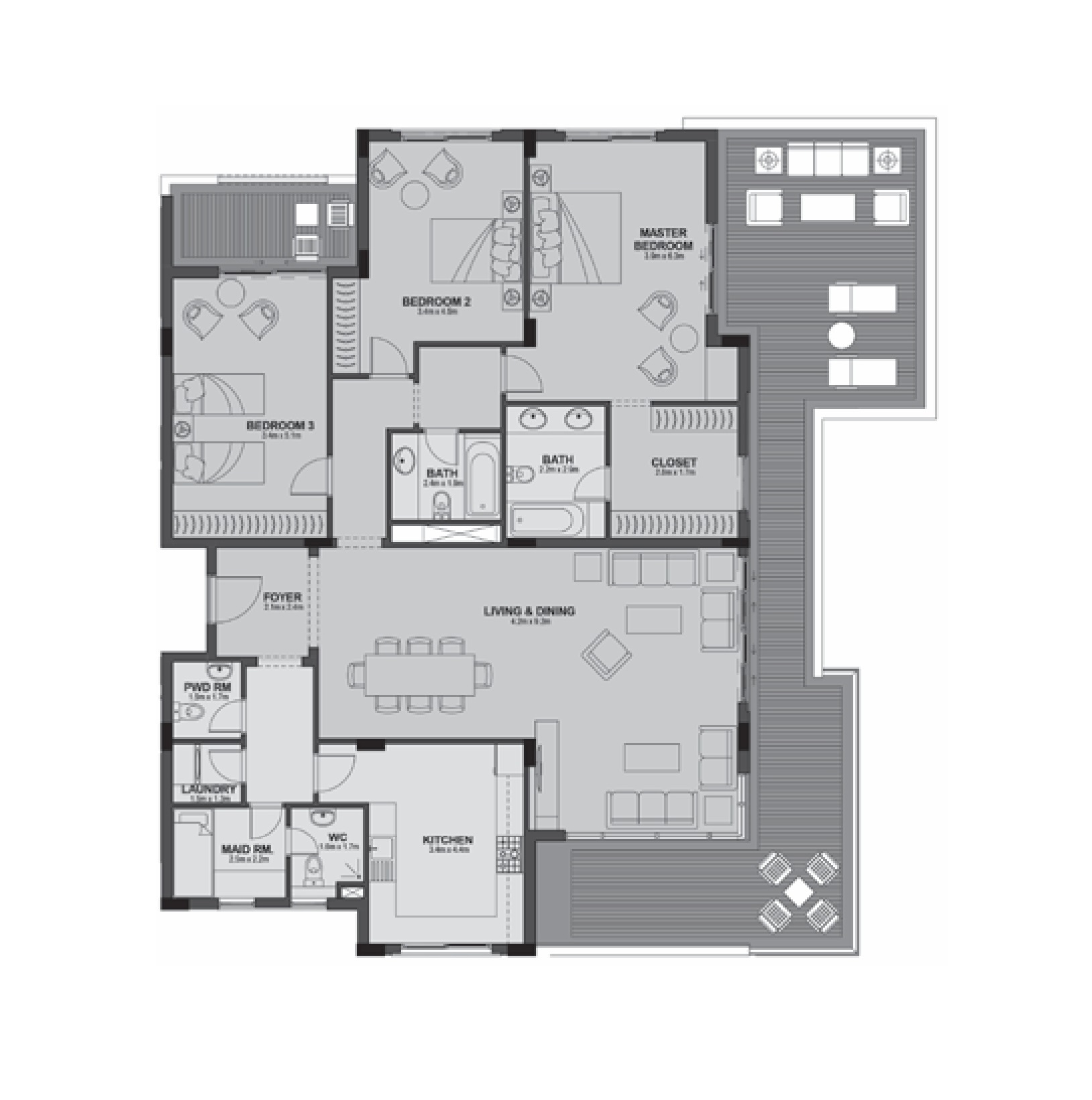 Floor plan for apartment at Uptown Cairo