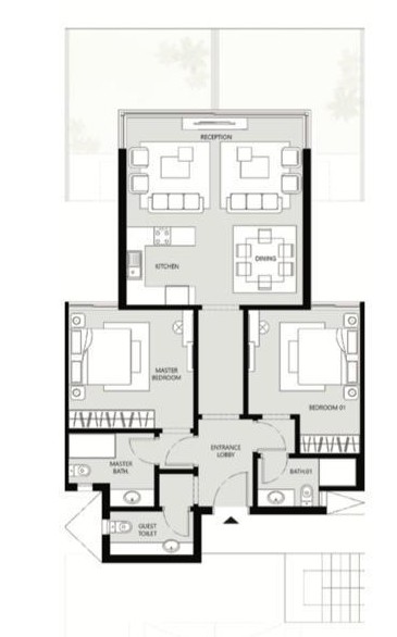 Floor plan for chalet at The Waterway North Coast
