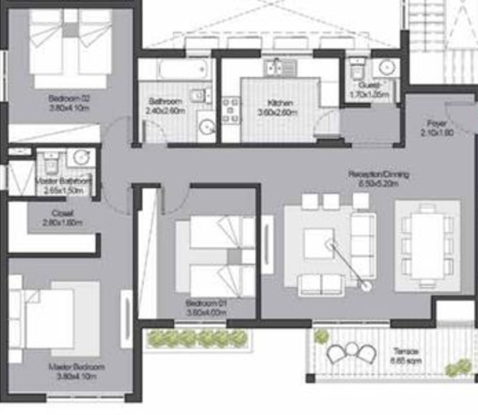 Floor plan for apartment at SODIC East