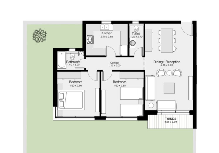 Floor plan for apartment at The Median Residences