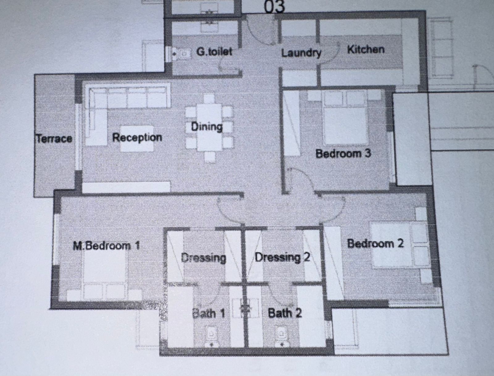 Floor plan for apartment at Badya
