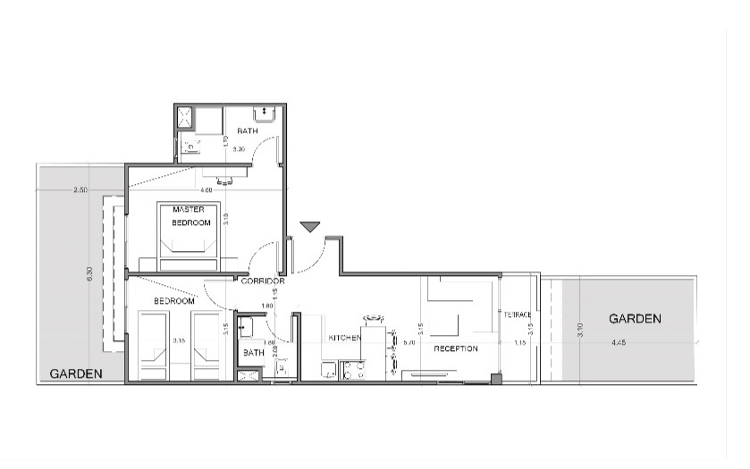Floor plan for chalet at Zahra Morshedy Group