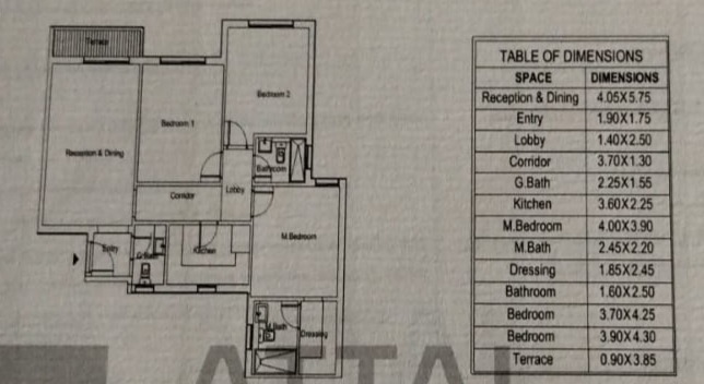 Floor plan for apartment at The 101