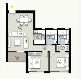 Floor plan for apartment at ZED East