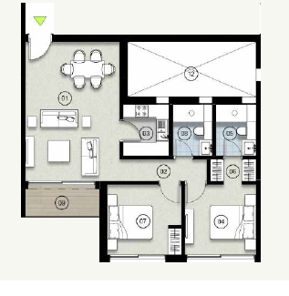 Floor plan for apartment at ZED East