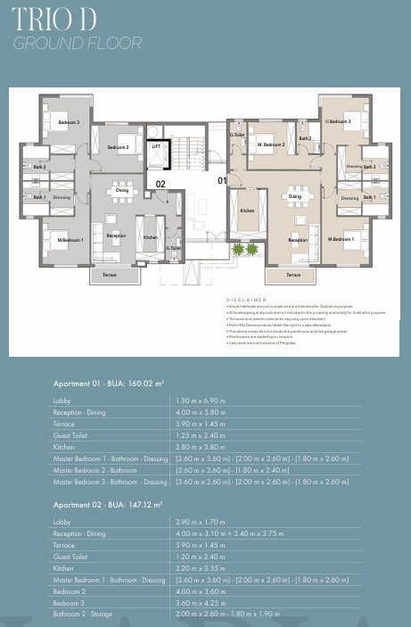 Floor plan for apartment at Badya