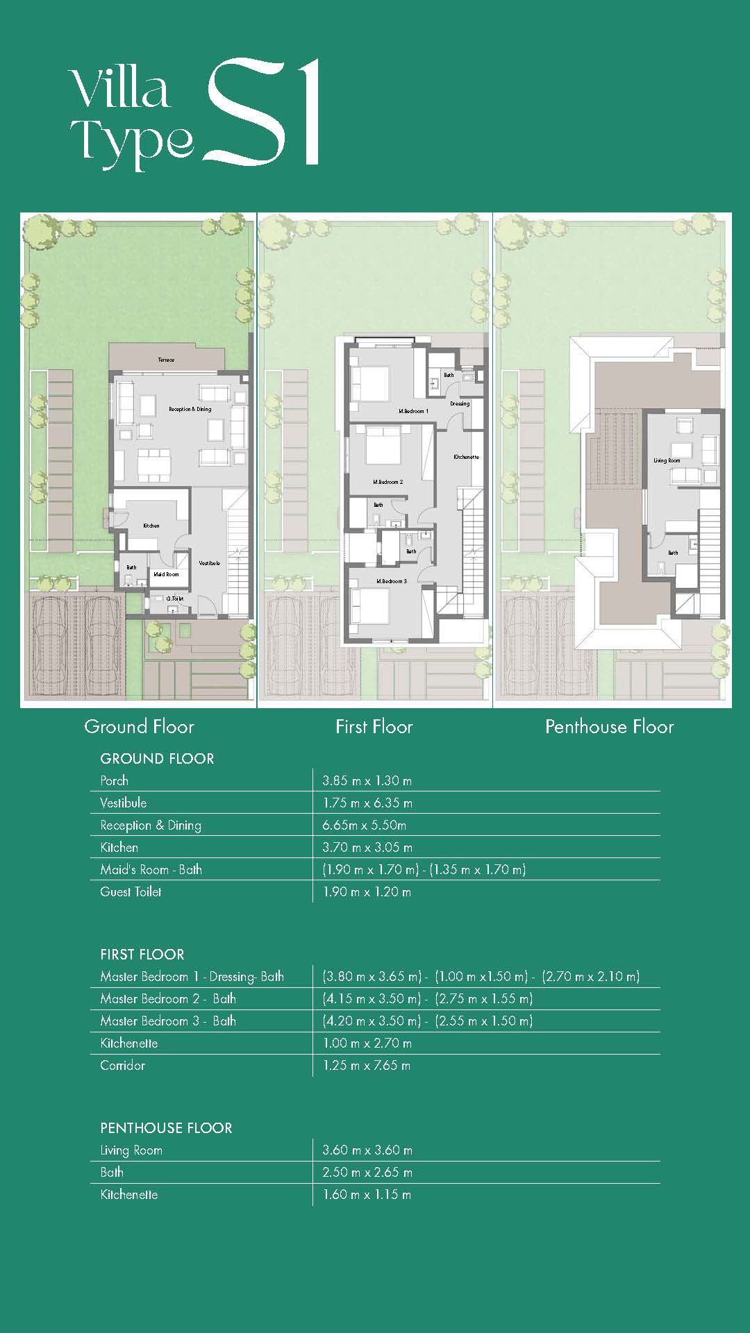 Floor plan for villa at Badya