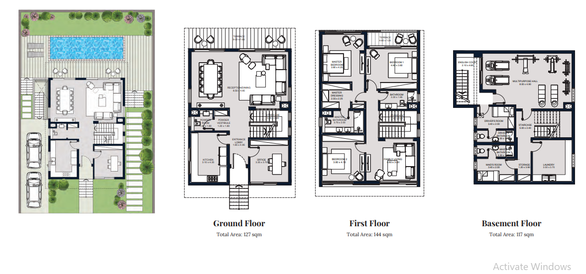 Floor plan for villa at Swanlake Residences