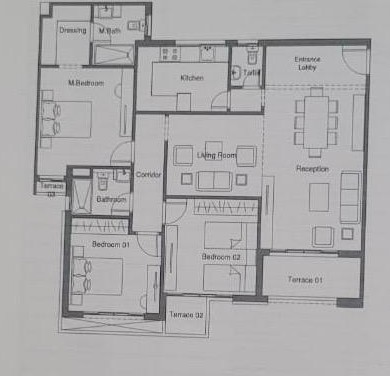 Floor plan for apartment at The Hills