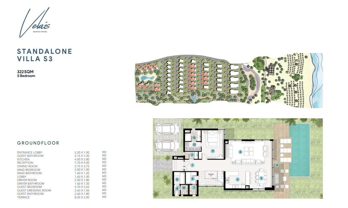 Floor plan for villa at Azha North Coast