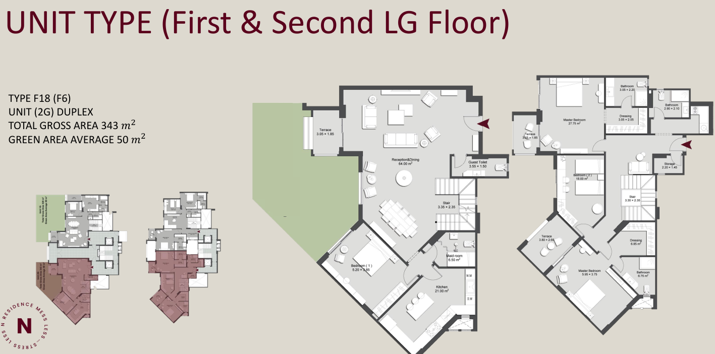 Floor plan for duplex at N Residence