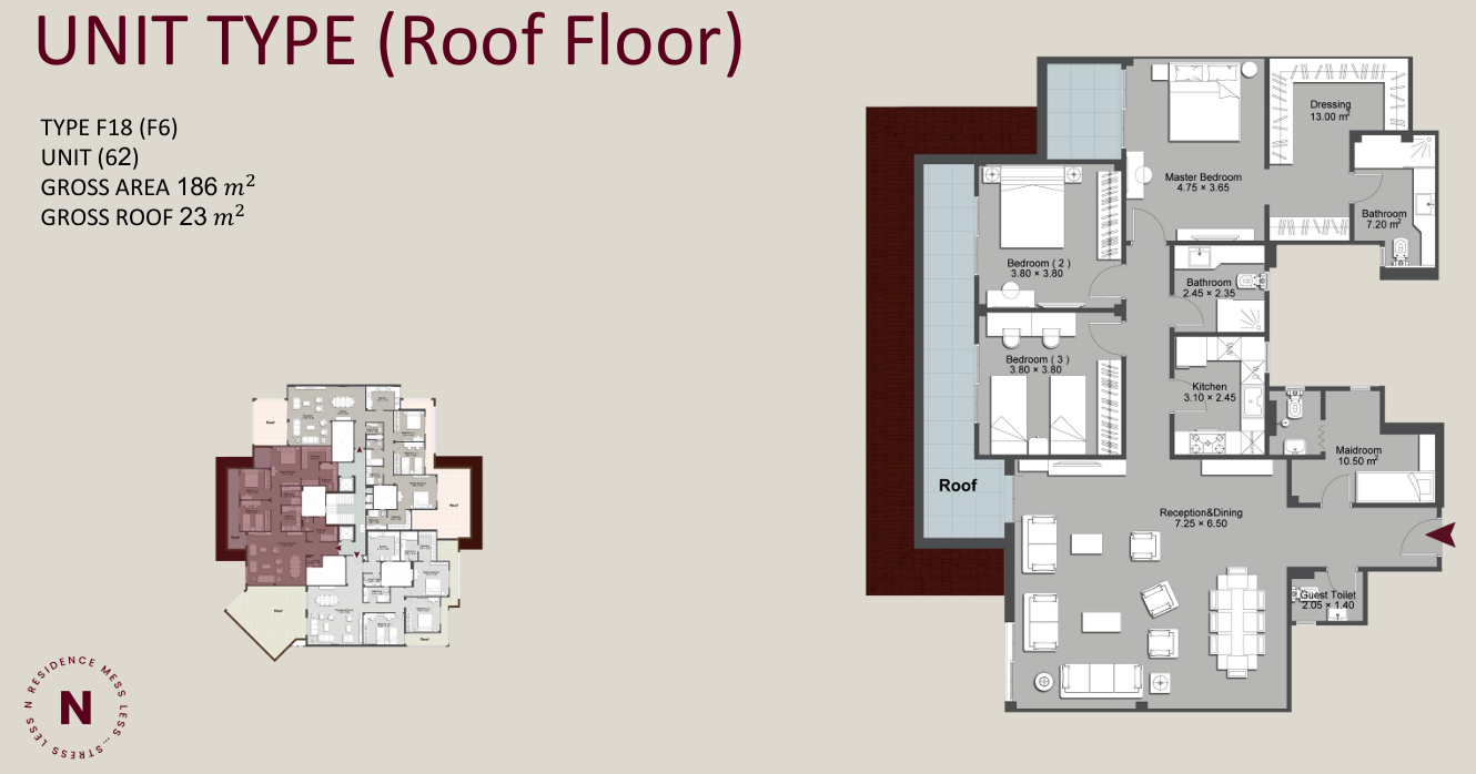 Floor plan for apartment at N Residence