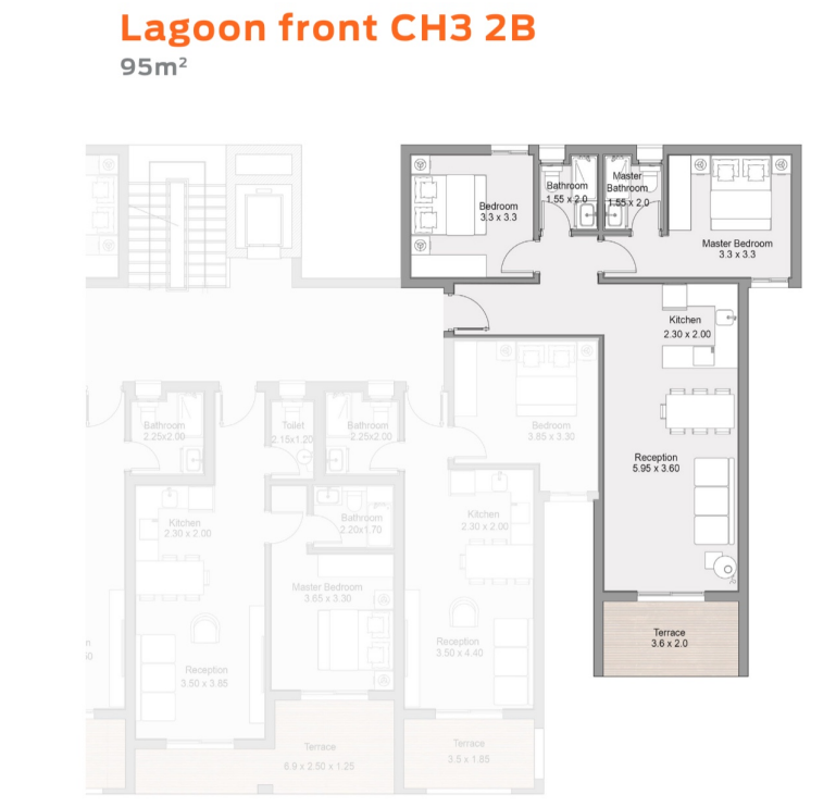 Floor plan for chalet at D-Bay