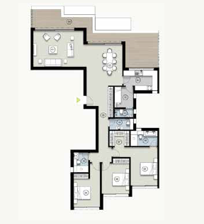 Floor plan for penthouse at ZED East