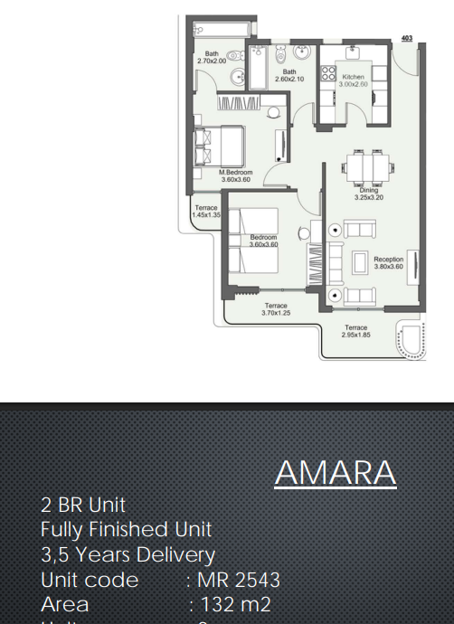 Floor plan for apartment at Amara