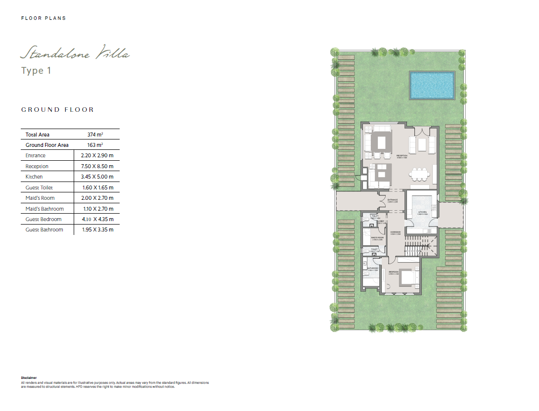 Floor plan for villa at Grand Park