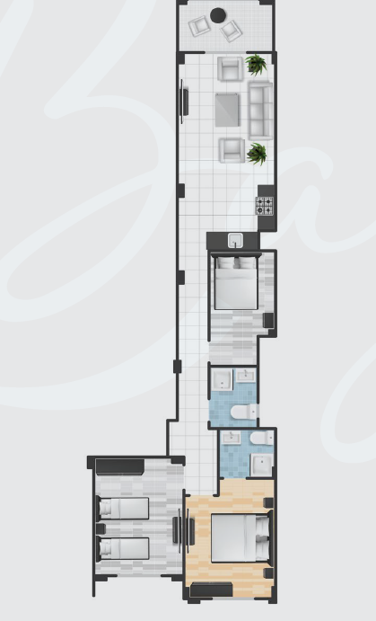 Floor plan for chalet at Cape Bay Blumar Lasirena