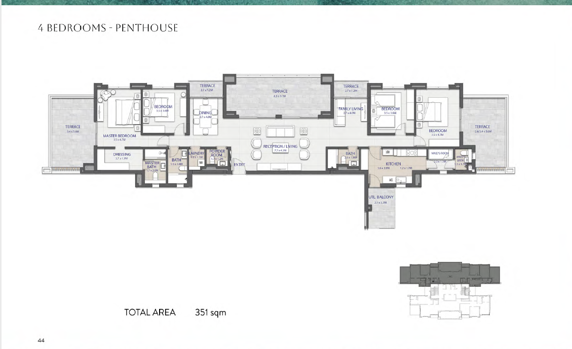 Floor plan for apartment at Sapphire Residence
