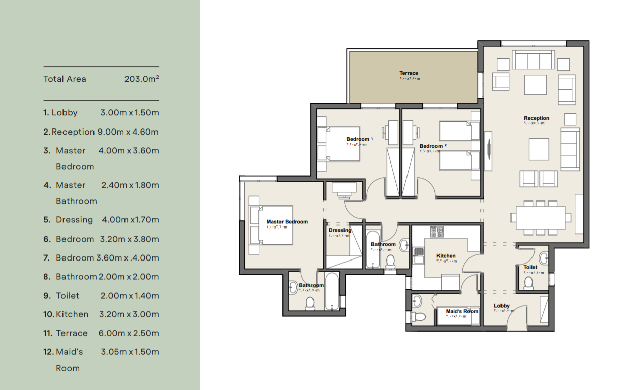 Floor plan for apartment at Axis X Iwan