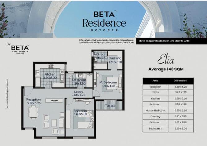 Floor plan for apartment at Beta Residence