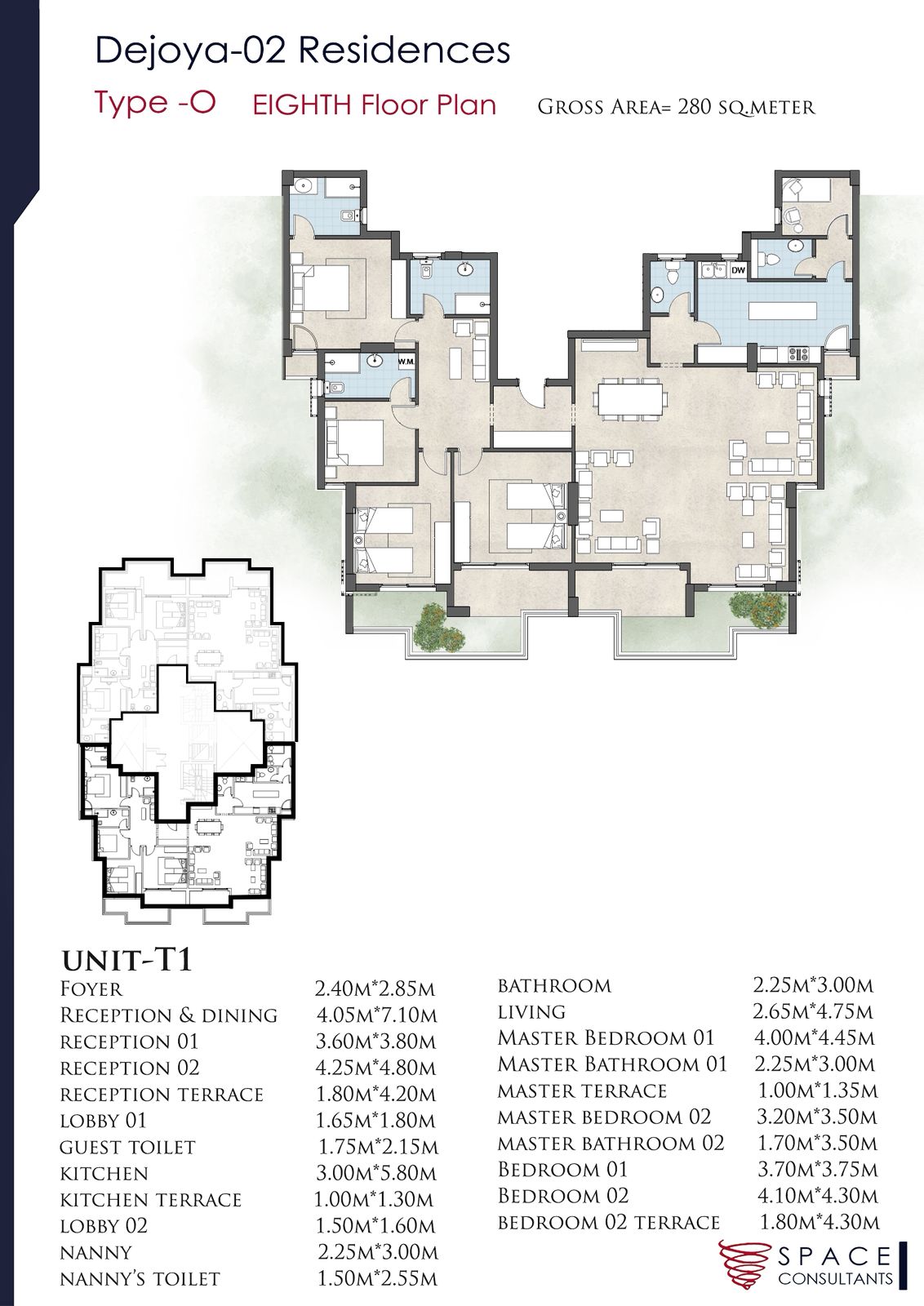 Floor plan for apartment at De Joya 2