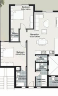 Floor plan for chalet at Mar Bay - Ras El Hekma