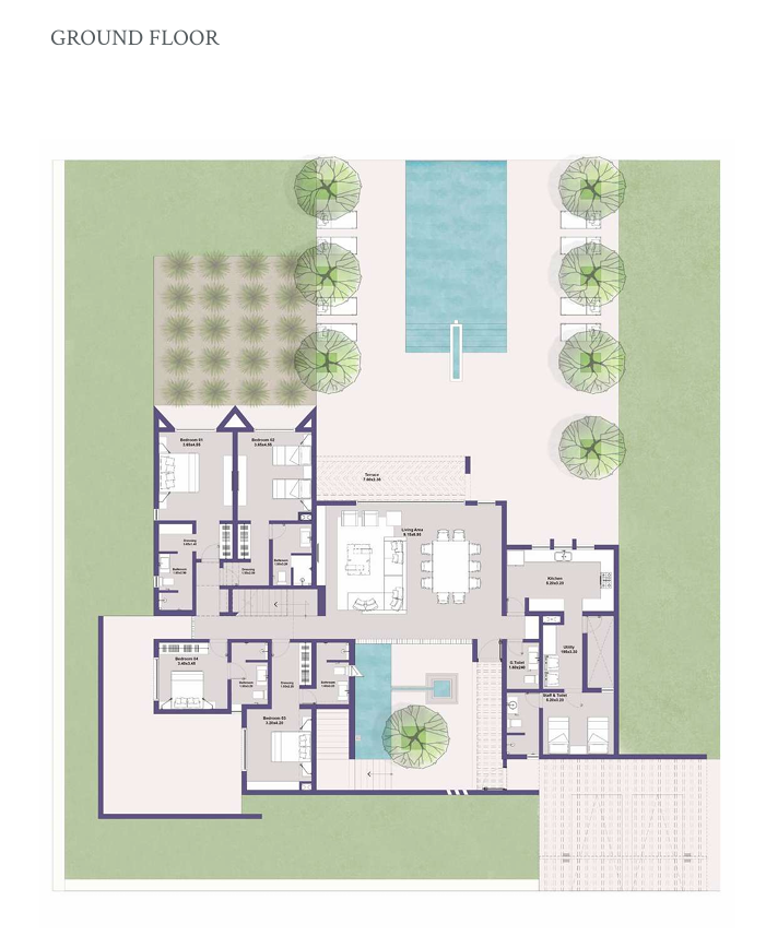 Floor plan for villa at North Bay - El Gouna