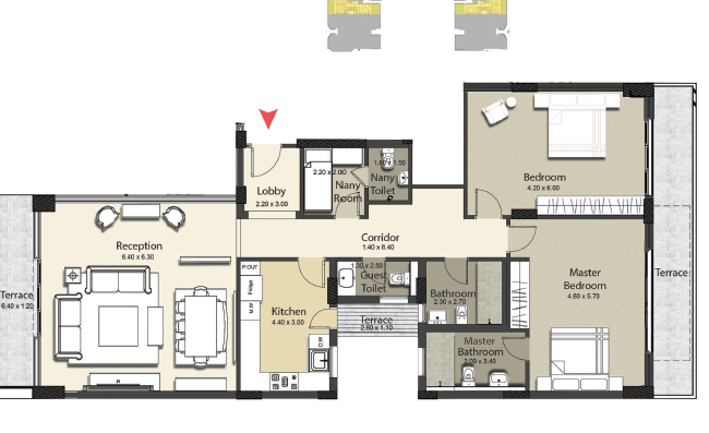 Floor plan for apartment at Pyramid Hills