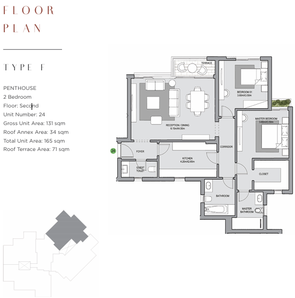 Floor plan for penthouse at The Estates Residence