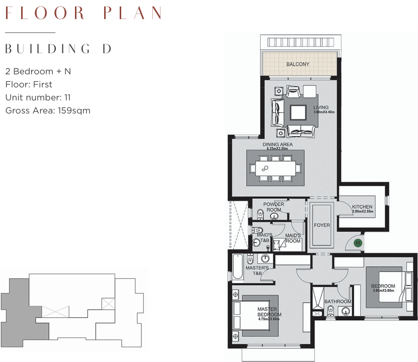 Floor plan for apartment at The Estates Residence