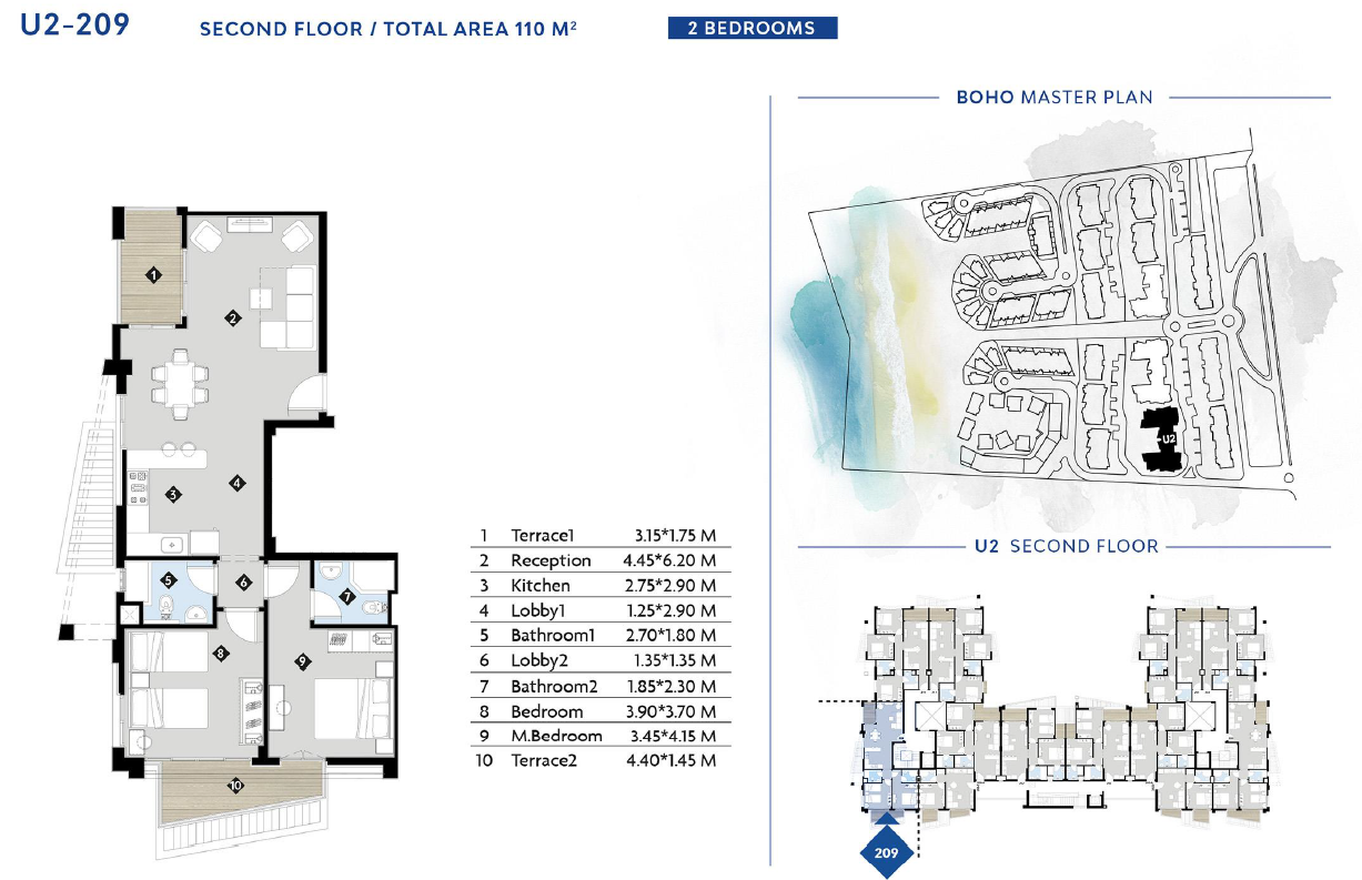 Floor plan for chalet at Boho El Sokhna