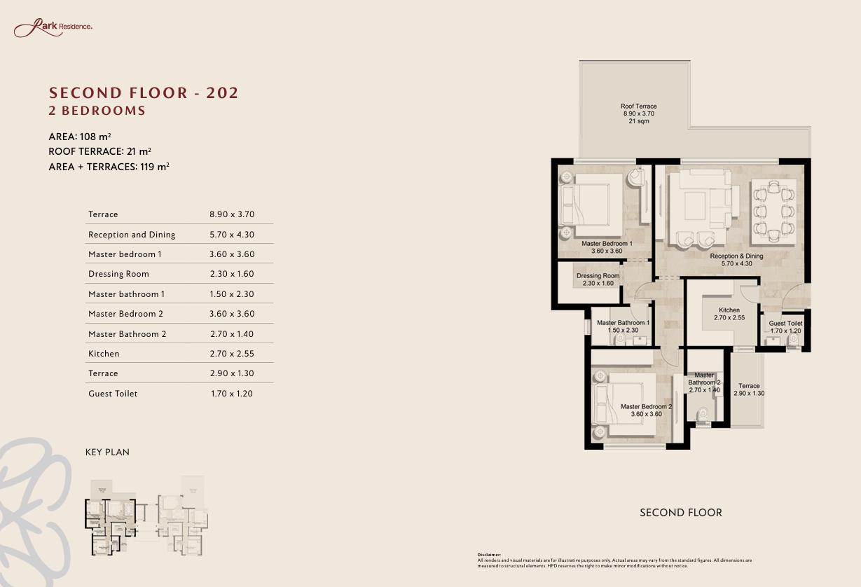 Floor plan for apartment at Park Residence - Garden Lakes