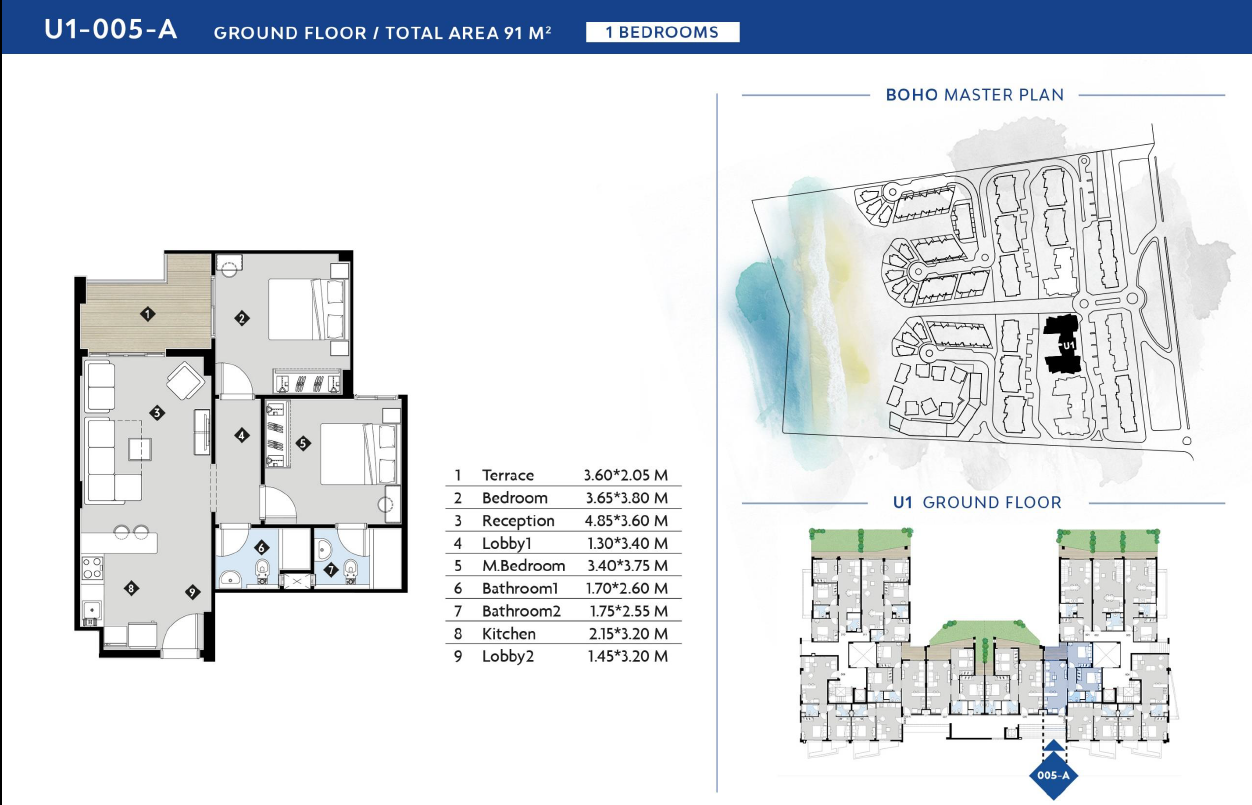 Floor plan for chalet at Boho El Sokhna