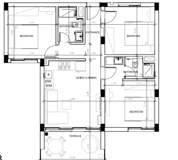 Floor plan for apartment at Il Monte Galala