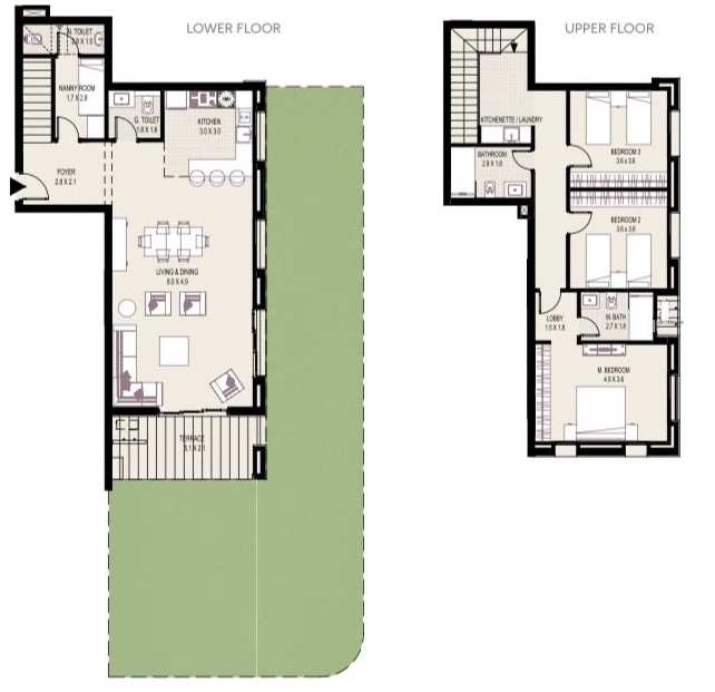Floor plan for duplex at DISTRICT 5
