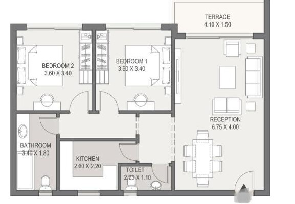 Floor plan for apartment at Sarai
