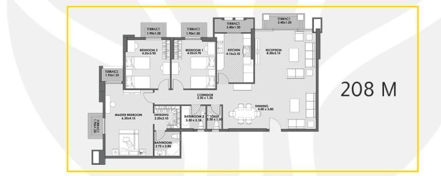 Floor plan for apartment at Sawary