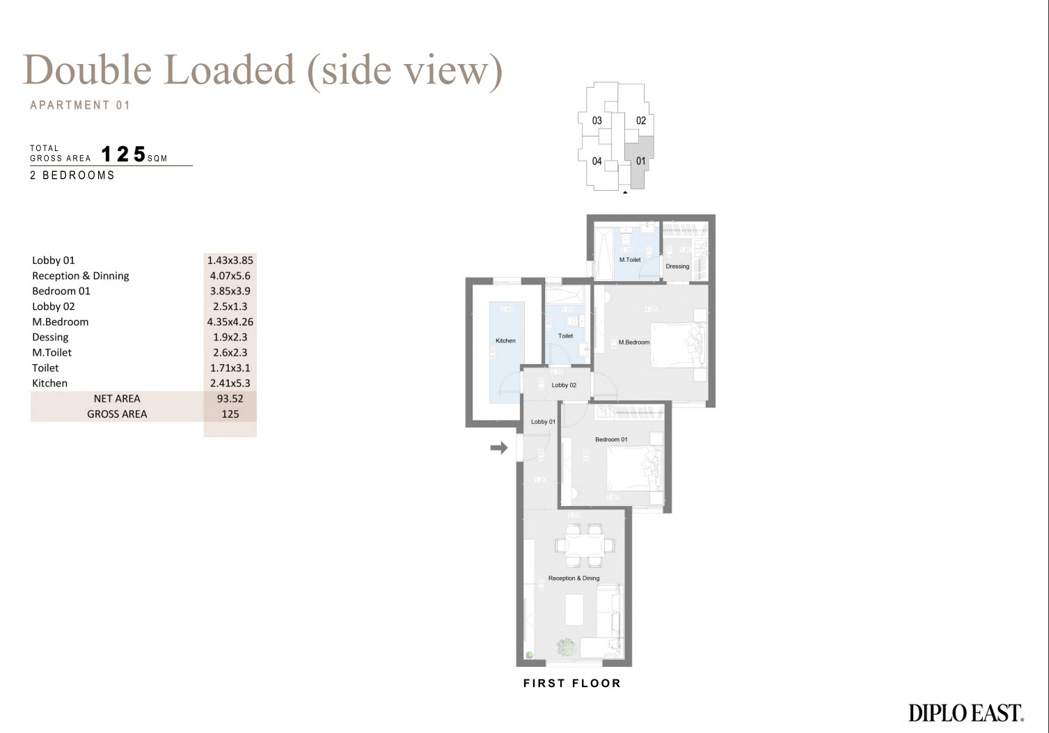 Floor plan for apartment at Diplo East