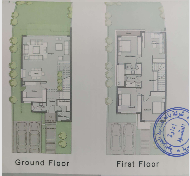 Floor plan for townhouse at Badya