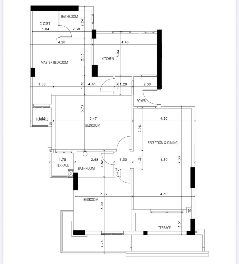 Floor plan for apartment at De Joya 3