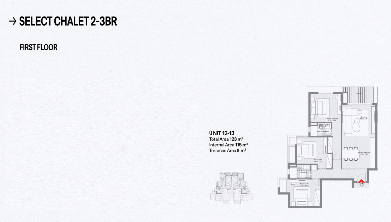 Floor plan for chalet at Geo The Med