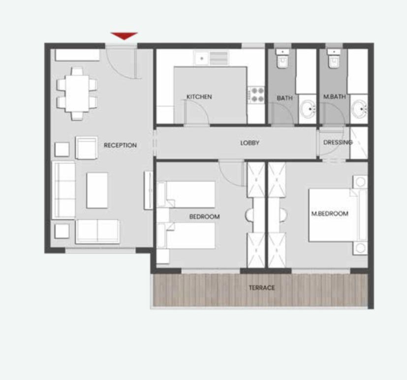 Floor plan for apartment at Aliva Mountain View Mostakbal City