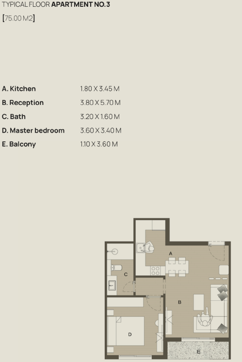 Floor plan for apartment at Blanks