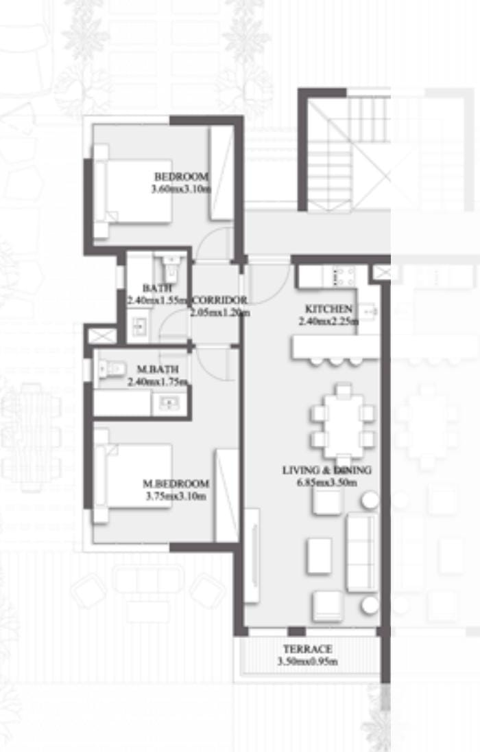 Floor plan for chalet at Plage
