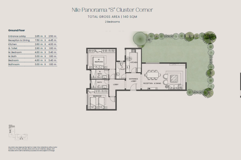 Floor plan for apartment at Jirian - Mountain View