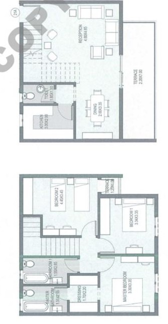 Floor plan for duplex at Sarai