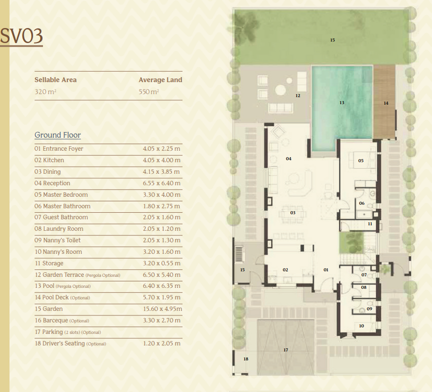 Floor plan for villa at El Masyaf