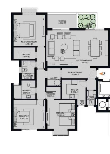 Floor plan for apartment at O West Orascom