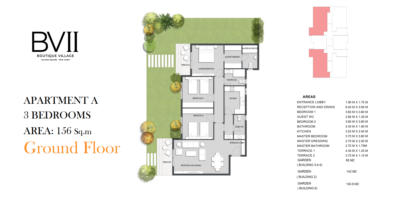 Floor plan for apartment at Boutique Village