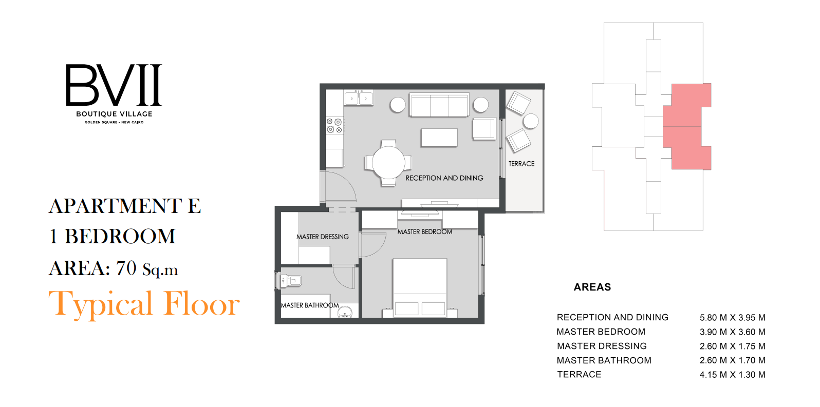 Floor plan for apartment at Boutique Village